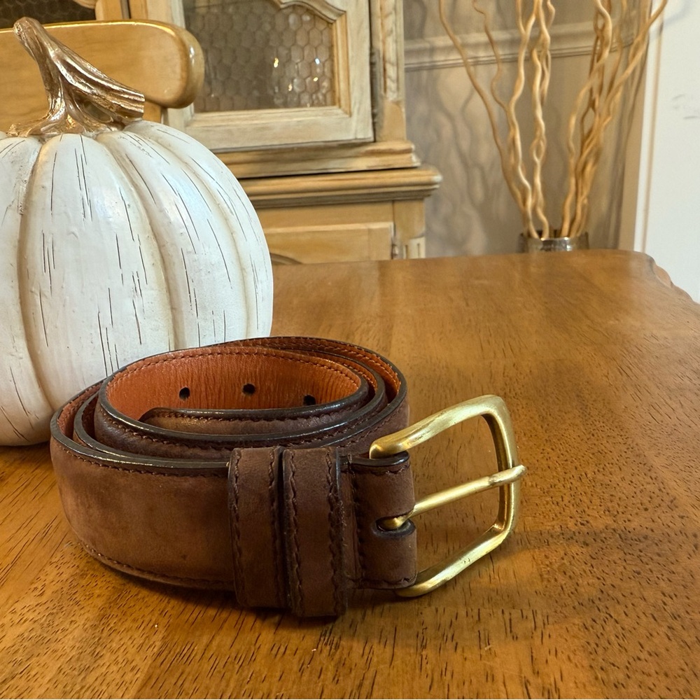Coach Brown Leather Belt with Gold Buckle